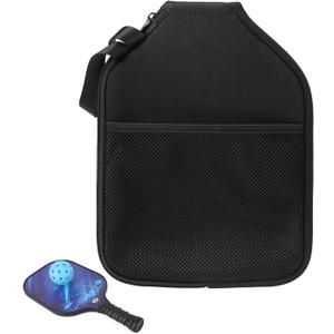 KEUYE Black Pickleball Paddle Cover Compatible with Most Selkrik and Joola, Perfect Size - 9X 12 Inches for Pickleball Bag Compatible with Most Selkrik and Joola with Zipper (1pcs)