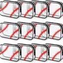 Abbylike 11 Pcs 7 x 4.7 x 2.4'' Cosmetic Bag Gifts Accessories for Makeup Bags PVC Cheer Case Clear Toiletry Zipper Pouch for Women Christmas Xmas (Baseball Theme)