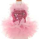 Fashion Sweet Puppy Dog Blingbling Princess Skirt Pet Dog Lace Cake Camisole Tutu Dress Pink Medium (M( Back:10.4" Chest:15.0"))