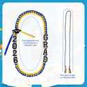 2026 Graduation Lei with Honor Cord, Double Braided Ribbon Money Leis Set for Class of 2026 Men Women High School College Grad Necklace Gift Accessories (Blue Yellow)