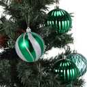 AceOrbit 24 Pcs Christmas Balls Ornaments 3.15 Inch Christmas Tree Ornaments Plastic Balls Elegance Modern Hanging Decoration for Xmas Tree Decorations(Green)