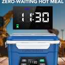 EAST OAK XL 6.3 Cups Cordless Electric Lunch Box for Adults, Heated Lunch Box Battery Powered with Automatic Heating, Portable Food Warmer with Removable Tray Divider