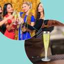 100 Pack 4.5oz Disposable Plastic Champagne Flutes with Silver Rim, Clear Toasting Glasses for Weddings, Parties, and Celebrations - Elegant Plastic Glassware for Cocktails and Toasts