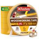 XFasten Double Sided Woodworking Tape, 1 Inch x 108 ft (6-Pack, 648 ft Total), Residue-Free, Heavy Duty, Wood-Safe Double Sided Tape for Router Templates, CNC Machines, and Woodworking Tools