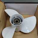 Outboard Propeller 13x19p 13 1/4x17p 13 1/2x15p 13 1/2x14p, 15 Spline Tooth Compatible with Yamaha T50 T60 F70 F75 F80 85 F90 F100 F115 130 HP Models, 3 Blades, RH, White, 13.25"x17" 13.5"x15" Prop