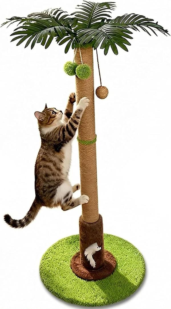 RPZ Cat Scratching Post, Sisal Scratcher with Toys for Indoor Cats | Protects furniture while satisfying natural scratching instincts. Durable sisal post with interactive toys for daily play.