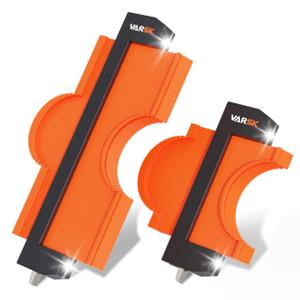 VARSK Contour Gauge Profile Tool with Light 5+10 Inch - Super Duplicator Shape and Outline Tool, Gifts for Men Dad Him, Cool Gadgets for Men DIY Handyman, Home Improvement Measuring Woodworking Tools