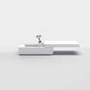 MONOLIX Slim Engagement Ring Box, Thin Unique Sliding Lid, Elegant Discreet Secret Surprise Marriage Wedding Proposal Case (White, MAXI)