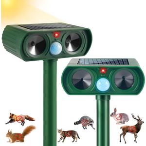 1 Pack Ultrasonic Animal Repeller Outdoor Cat Repellent Solar Deer Repellent Devices Waterproof, Motion Activated Animal Deterrent Devices to Scare Cat Squirrel Rabbit Raccoon Skunk for Yard Garden
