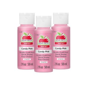 Apple Barrel Acrylic Paint in Assorted Colors, Candy Pink- (Pack of 3) (2 Fl Oz (Pack of 3))