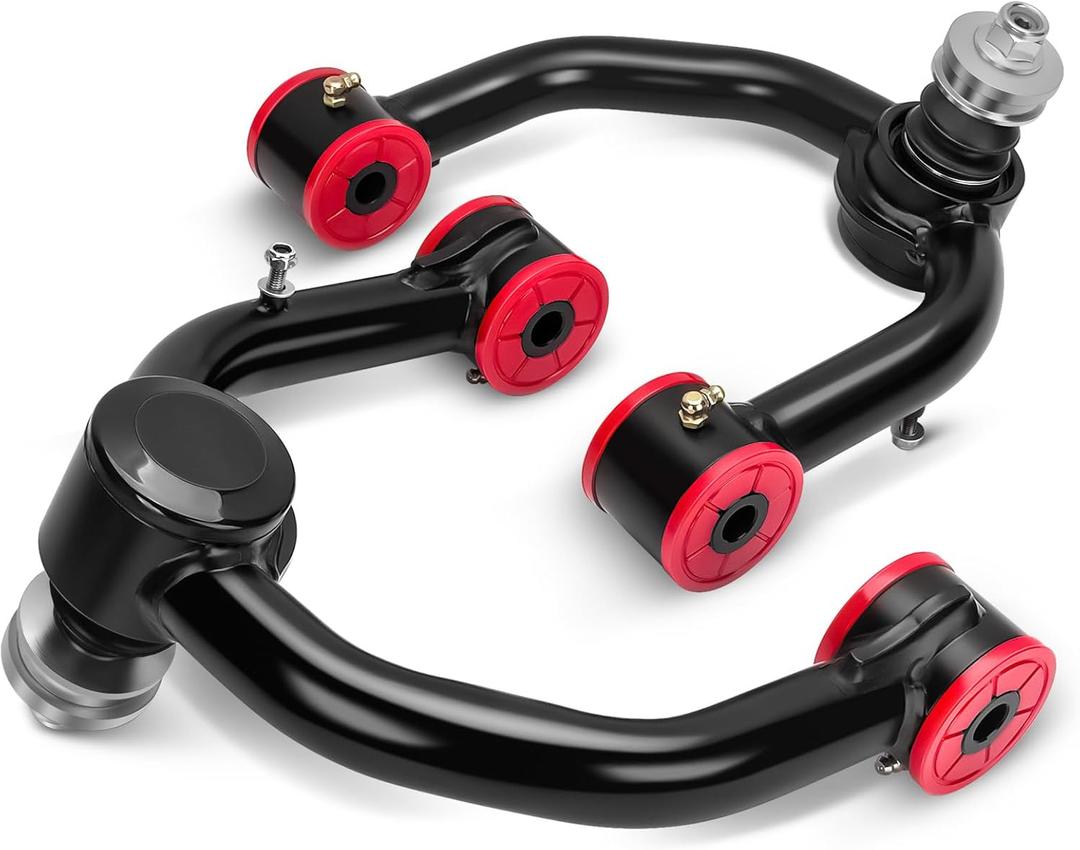 2-4 Inch Upper Control Arms for Toyota Tacoma 4Runner Prerunner, 2pcs Black Adjustable Tubular Suspension Control Arm with Greaseable Ball Joint Set PU Bushings for N180 Lifted Truck Replace OEM UCA's