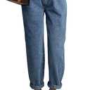 Astylish Womens High Waisted Baggy Jeans Boyfriend Cropped Loose Denim Pants (6, Ashleigh Blue)