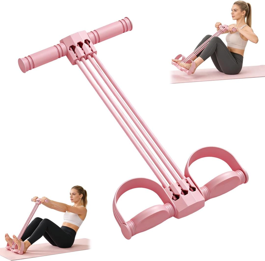 Pedal Resistance Bands with Handles,Yoga Pedal Puller,Home Gym Workout Equipment, Upgrade 6-Tube Natural Rubber Foot Pedal Resistance Band for Stretching Workout, Abdomen Arms Legs Training