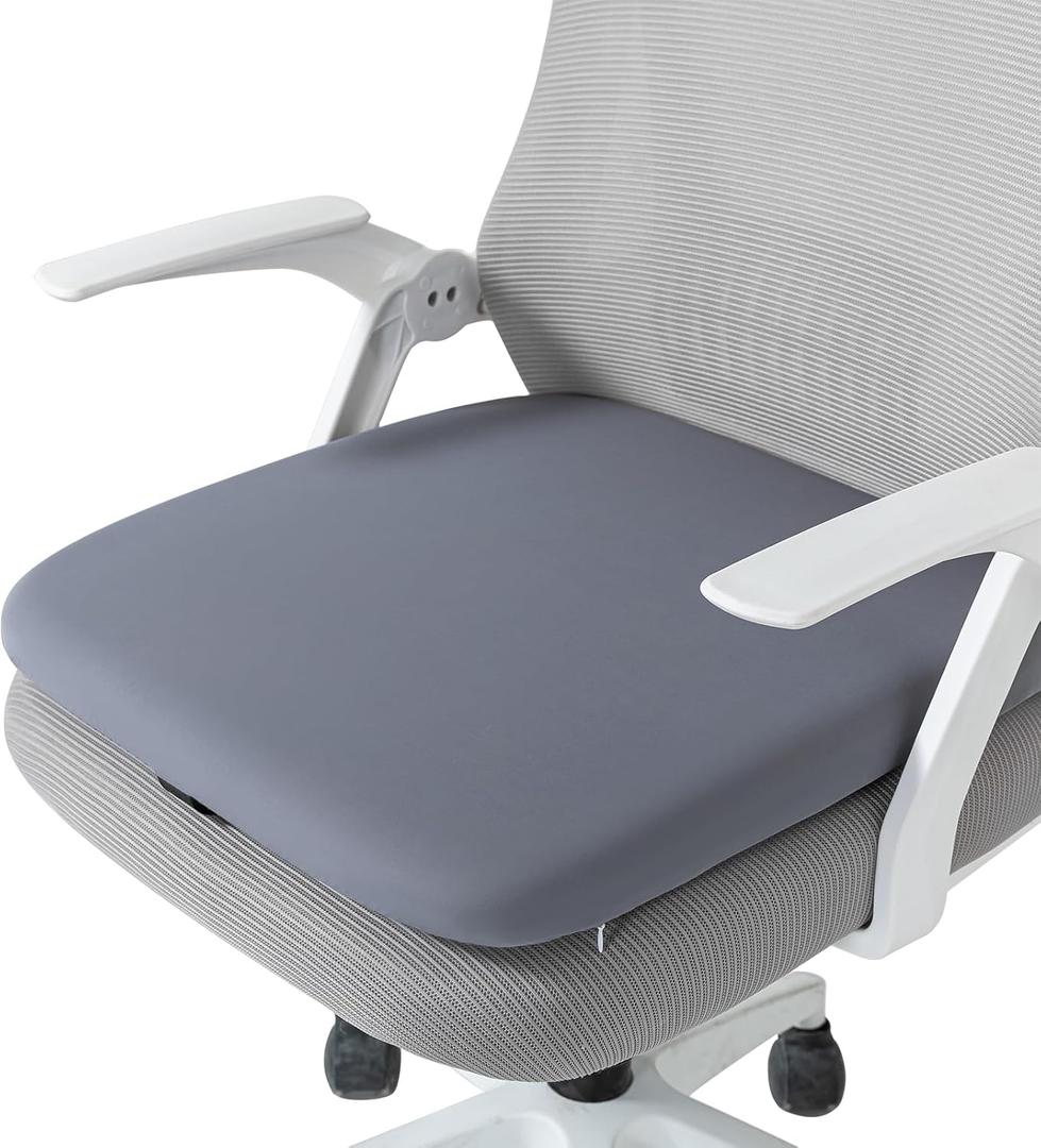 SheRest Office Chair Cushion with Straps, Memory Foam Seat Cushion with Removable Cover, Suitable for Office Chairs, Car Seats, and Airplane Seats, Gray, Large