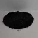 OLANLY Black Round Rugs for Bedroom - Machine Washable, 2x2 Feet Circle Area Rugs for Living Room, Soft and Fluffy Shaggy Carpet for Teen Girls and Boys, Nursery Rooms, Dorms, Home Decor Aesthetic