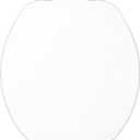 Gerber Round Front Toilet Seat with Cover, Standard Close, Quick & Easy Install, Heavy-Duty Plastic, Durable & Fade-Resistant, White GC55012043