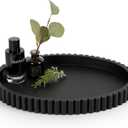 Oval Tray for Coffee Table Decor, 15" Concrete Tray, Table Centerpieces Decorative Trays for Home Decor, Modern Decorative Trays for Coffee Tables, Centerpiece Trays, Black