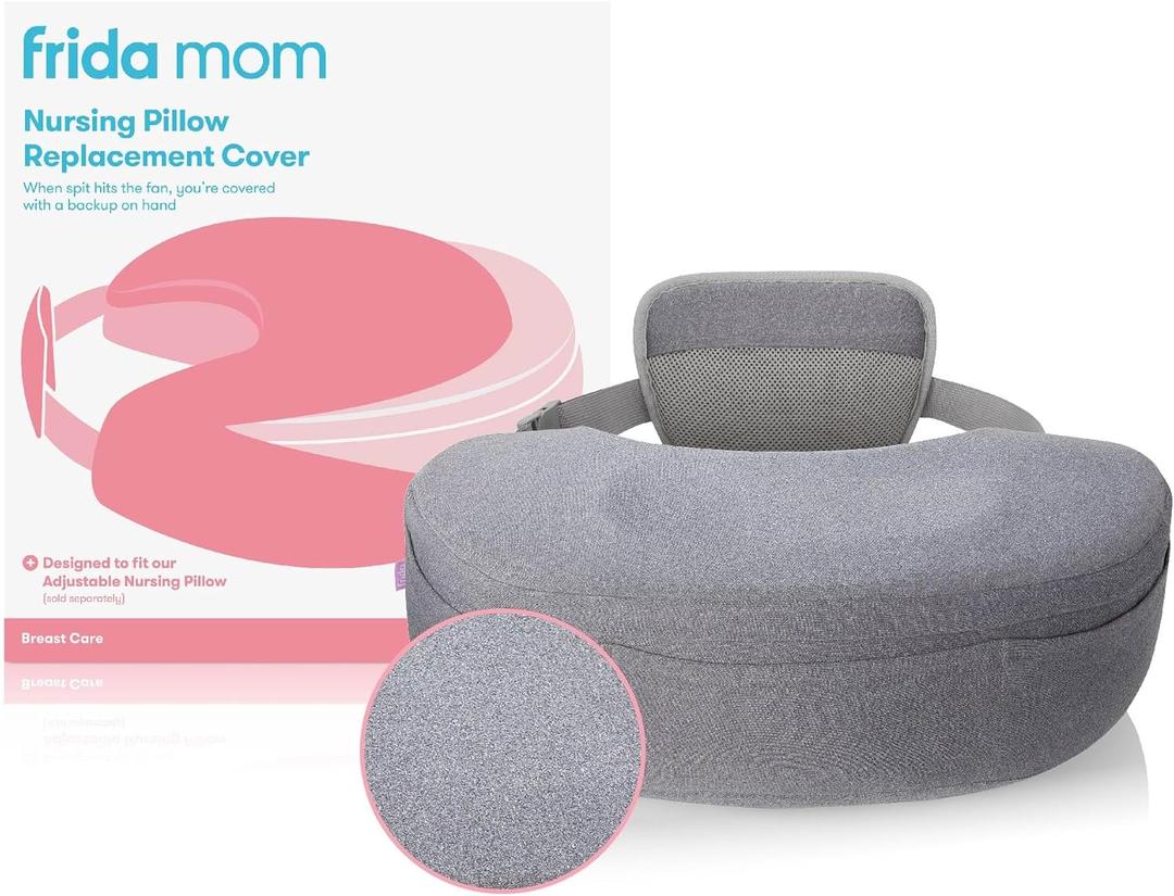 Frida Mom Nursing Pillow Cover, Easy-to-Clean Replacement Cover, Soft Fabric, Machine Washable, Gray, Standard