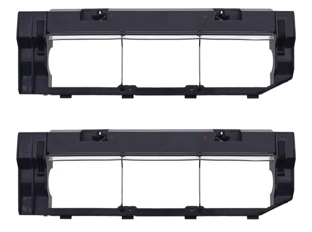 Neutop Main Brush Cover Replacement Compatible with Roborock S6 MaxV/Pure, S6, E4, S4 Max, S4, S5 Max, S5, E35 and E2 Robot Vacuum Cleaners, Black, 2-Pack.