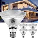 PAR38 Halogen Flood Light Bulbs Dimmable, 4 Pack, 90 Watt 120V, 2800K Warm White for Indoor and Outdoor Floodlight Bulb, E26 Base Bulbs 4050LM