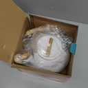 LONFFERY Tea Kettle for Stove Top, 3.2 Quart Whistling Tea Kettle, Food Grade Stainless Steel and Wood Pattern Folding Handle, White