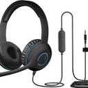 Cyber Acoustics 3.5mm Stereo Headset (AC-5002) with Noise Canceling Microphone for PCs, Tablets, and Cell Phones in The Classroom or Home (Unit)