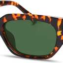 2 x GUVIVI Retro Rectangular Sunglasses for Women Men Chic 90s Rectangle Sunnies Small Narrow Shades Trendy Sun Glasses