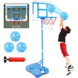 Shylizard Kids Toy Gift for 3 4 5 6 7 8 Years Old, Kids Basketball Hoop Adjustable Height 3.5FT6.2FT, Mini Basketball Hoop for Boys Girls, Basketball Goal Toys Outdoor Indoor Game Gifts(Blue)