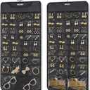 FOREGOER Hanging Jewelry Organizer with 88 Zippered Pockets, Dustproof Foldable for Travel, Accessories Organizer for Holding Jewelries, Earring Organizers and Storage (Black)