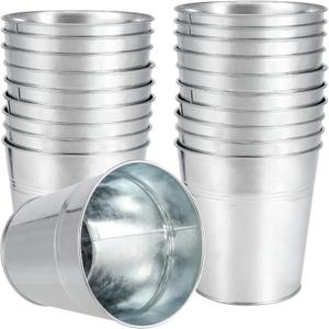 20 Pack Galvanized Planters Bucket, Galvanized Flower Plant Pot, Small Decor Galvanized Metal Bucket for Parties and Weddings, Storage, Crafts, 4.72 x 4.72 x 3.54 Inch
