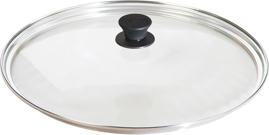 Lodge Round Glass Lid, Tempered Glass with Silicone Knob, 15 Inches
Tempered Glass Pan Cover with Silicone Knob for Moisture Locking & Easy Viewing, Oven-Proof Lid for Skillets