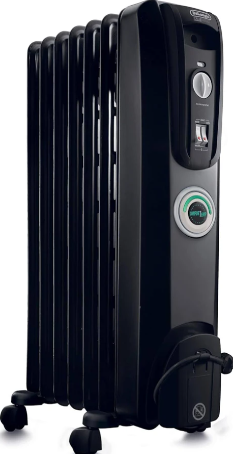 De'Longhi Oil filled Radiator Heater, 1500W Electric Space Heater for indoor use, portable room heater, Energy Saving, full room like office and bedroom with safety features, EW7707CB