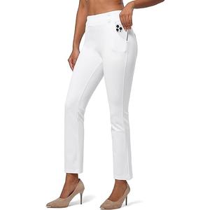 Willit Yoga Dress Pants Women Business Causal Work Pants for Women with Pockets High Waisted Slack Trousers, Size S