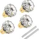 Glass Door Knobs InteriorMortise Style Fluted Crystal Antique Door Knobs Replacement Setfor Home Interior (Gold, 2 Pack)