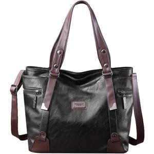 Handbags and Purses for Women Vegan Leather Tote Bag with Zipper Compartments Womens Shoulder Crossbody Satchel Bags (B-matte Black)