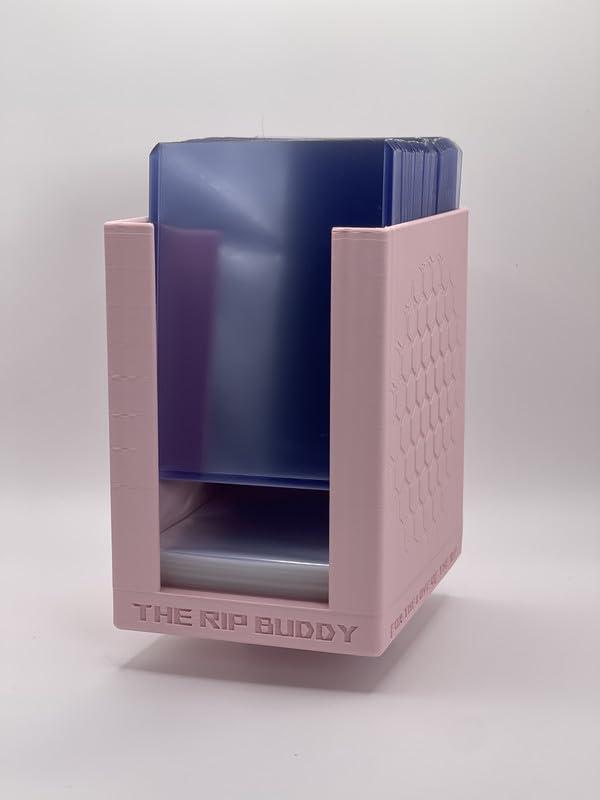 Original Toploader & Penny Sleeve Station - Dual- Compartment - Holds 250 Penny Sleeves & up to 45 Top Loaders Horizontally or up to 60 Vertically - Sports Cards & TCG - 4.75x4.25 Pink