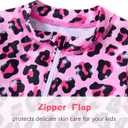 NIFACO Baby Girls Swimsuit 18-24 Months Infant Zipper Bathing Suit UPF 50+ Long Sleeve Rashguard Sunsuit B-Leopard