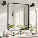 Fabuday Bathroom Mirror Wall Mounted - 26x28 Inch Framed Balck Mirrors for Bathroom Over Sink with Rectangle Frame, Black Matte Frame Vanity Mirrors for Bedroom, Restroom, Farmhouse, Entryway Decor