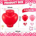 Amyhill 24 Pcs Valentine's Day Heart Shaped Cups with Lids and Straws 12 oz Plastic Heart Cups for Kids Party Favors, School Classroom Exchange Prizes Gift
