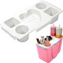 Tote Topper Tray Accessories for Bogg Bag Large Only - Waterproof EVA Removable Table Top Organizer Lid with Cup Holder, Divider, Snack, Phone & Drink Holders for Beach, Pool (Hwhite)