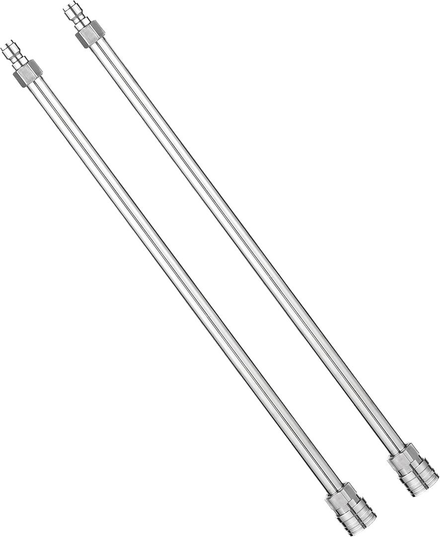 RIDGE WASHER Pressure Washer Extension Wand, 17 Inch Stainless Steel Power Washer Lance, 1/4 Inch Quick Connect, 2 Pack