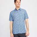 Tipsy Elves Button Down Shirts for Men - Valentines Day, Mardi Gras and St Patricks Day Mens Button Ups (Blue, L)