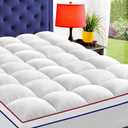 UBiuduy Mattress Topper King Size Cooling Mattress Pad Cover Extra Thick Mattress Pad 3D+7D Down Alternative Filling Plush Mattress Topper Pillow-Top with Deep Pocket Fitted to 8-21”Mattress