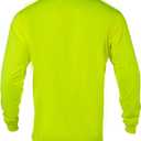 High Vis Long Sleeve Safety Work Shirts for Men,Hi Vis Fluorescent Construction Workwear Tee,2 Pack (XXL)