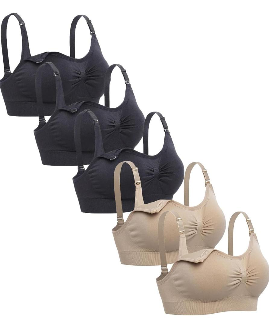 Lataly Womens Seamless Nursing Bra Sleeping Maternity Bralette for Breastfeeding Pack of 3