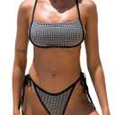 BERLOOK Halter Triangle Bikini Set Two Piece Swimsuit for Women Bathing Back Tie Suit Small