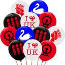 50PCS Union Jack Flag Balloons for British Flag UK London England Party Favors Supplies Decorations Birthday Party Decorations Supplies Favors Carnival Events Prize Balloons