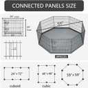 PETIME Foldable Metal Dog Exercise Pen/Pet Puppy Playpen Kennels Yard Fence Indoor/Outdoor 8 Panel 24" W x 24" H with Bottom Pad (with Bottom pad, 8 Panels 24" H)