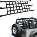 Mesh Cargo Net Roof Top Netting Hammock for Jeep Wrangler YJ JK JL JLU and Gladiator JT 1987-2024 Cargo Mesh Cover Black