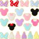 20 PCS Chenille Mouse Head Iron on Patches, CCOZN Colorful Chenille Castle Bowknot Mouse Embroidered Patches Sew On Embroidered Applique DIY Accessory for Clothing Hats Jackets Backpack Pants